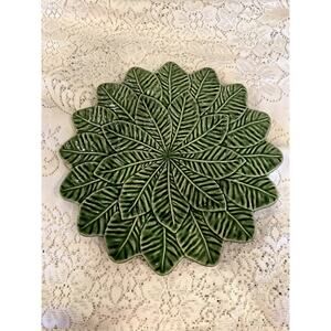 Vintage Bordallo Pinheiro Portugal Grape Lemon Leaf Plate or Charger 13"